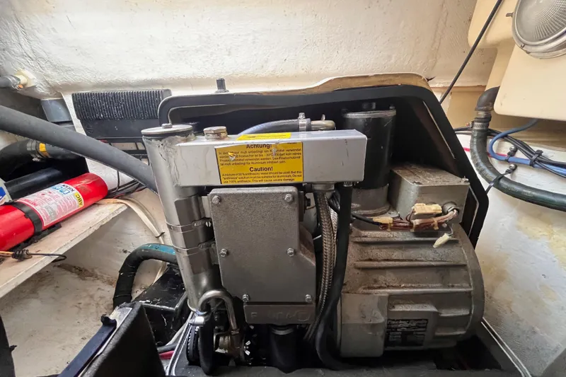 Slide: The Image of Engine compartment of a 2000 Island Packet 350 yacht. - 34