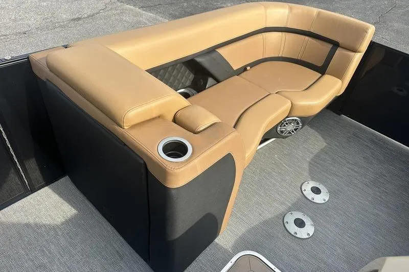 Slide: The Image of Luxurious seating on 2024 Godfrey AquaPatio 235 ULC iMPACT pontoon boat. - 7