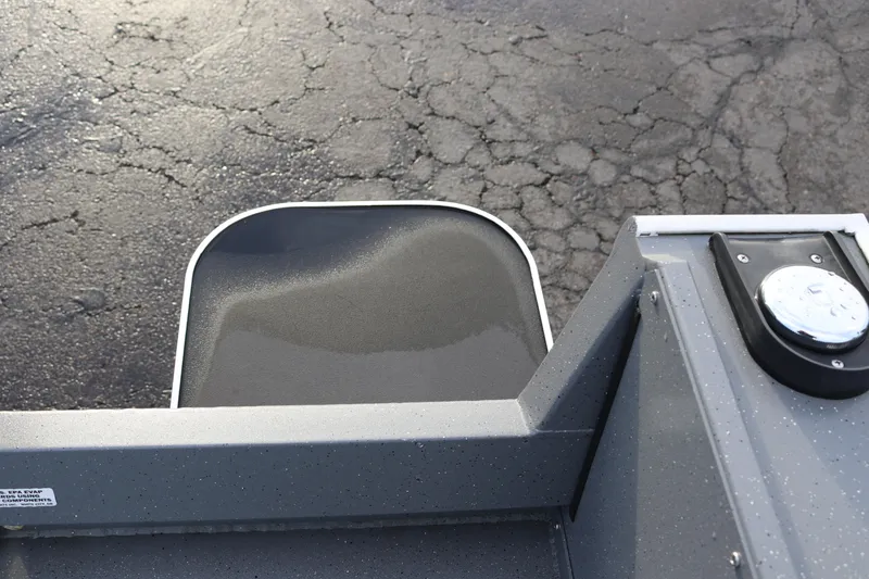 Slide: The Image of 2026 Alumaweld Adventurer 18 boat detail, featuring a sleek gray finish and textured surfaces. - 17