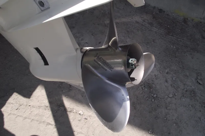 Slide: The Image of Propeller of 2019 Sea Pro 208 Bay boat on dry ground. - 4