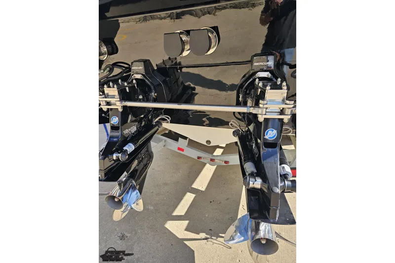 Slide: The Image of 1997 Formula 382 FASTech boat with dual Mercury outboard motors. - 32