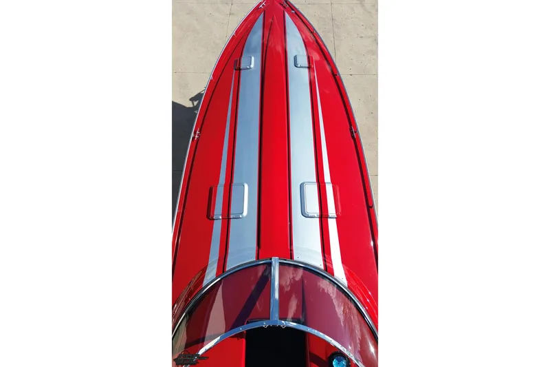 Slide: The Image of Red and silver 1997 Formula 382 FASTech boat, aerial view. - 35