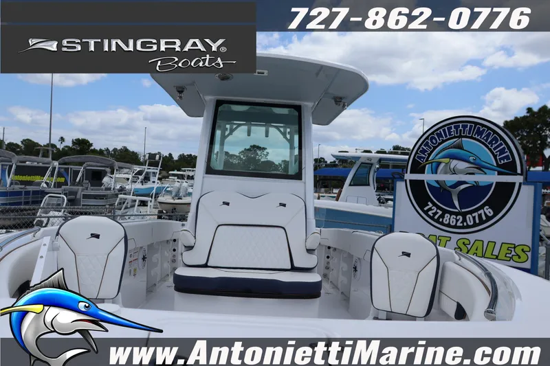 Slide: The Image of 2026 Stingray 253 CC boat displayed at Antonietti Marine sales. - 8