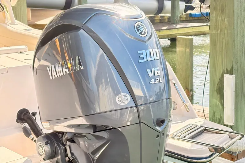 Slide: The Image of Yamaha 300 V6 4.2L outboard engine on 2022 Grady-White Freedom 235 boat. - 3