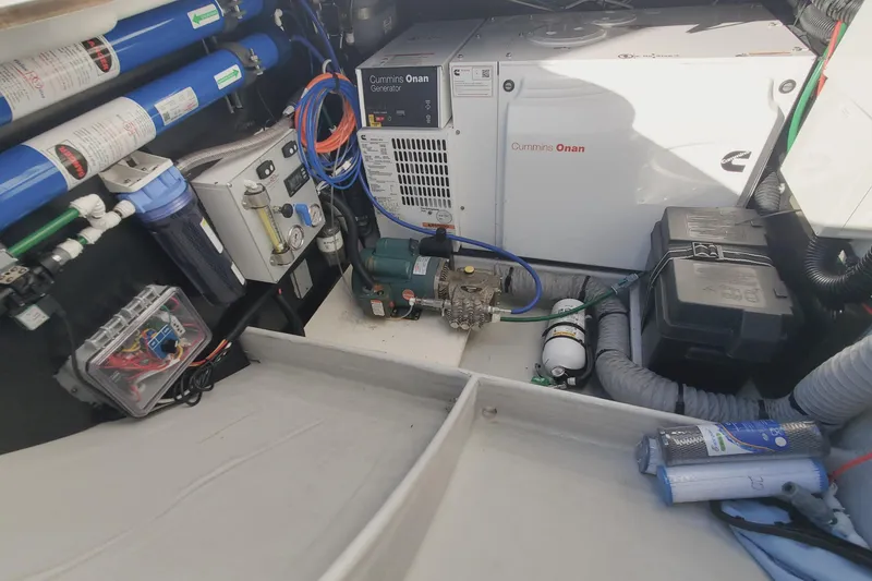 Slide: The Image of Engine room of 2018 Fountaine Pajot Helia 44 Evolution with Cummins Onan generator. - 13