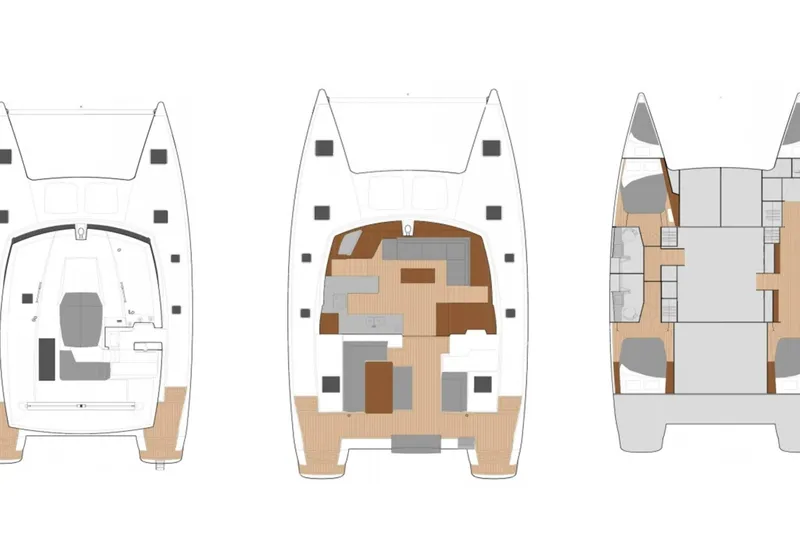 Slide: The Image of Floor plan of 2018 Fountaine Pajot Helia 44 Evolution catamaran, showcasing interior layout. - 16
