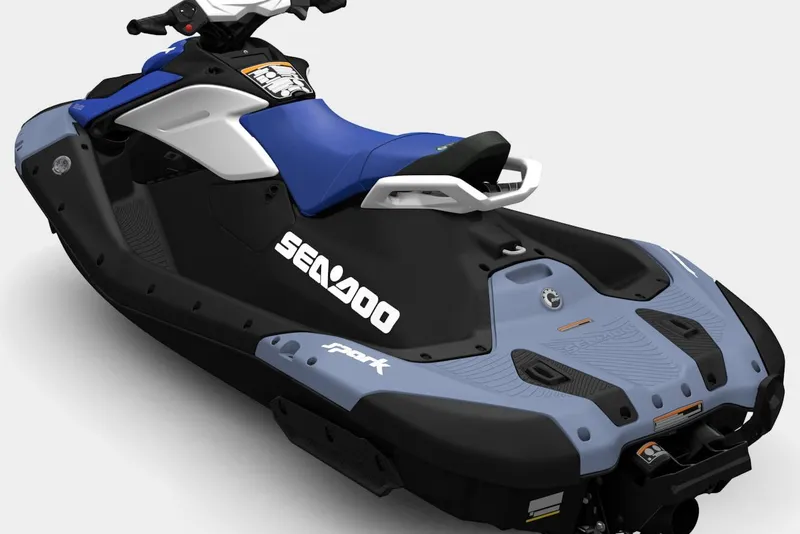 Slide: The Image of 2026 Sea-Doo Spark for 2, blue and black design, rear view. - 6