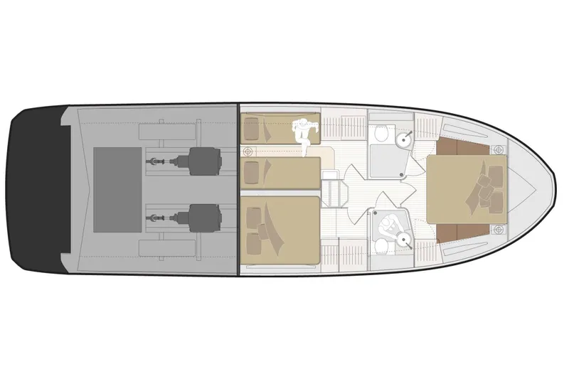 Slide: The Image of Manufacturer Provided Image: Top view layout of 2025 Marex 440 Scandinavia boat interior design. - 14