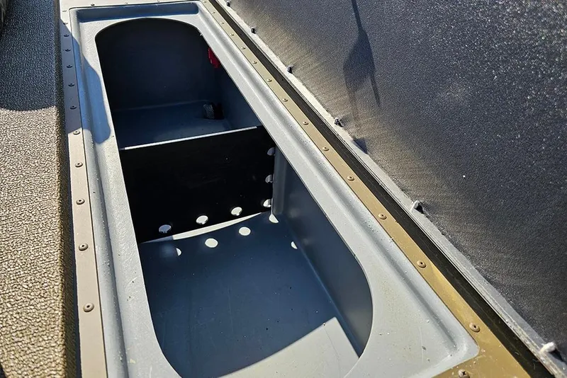 Slide: The Image of Storage compartment of 2026 G3 Sportsman 1810 boat, featuring durable construction. - 10