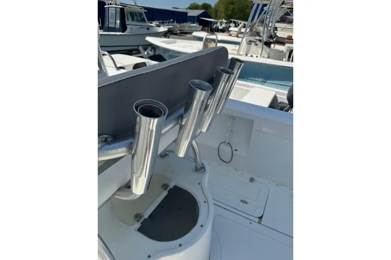 Slide: The Image of 2007 Triumph 215 TE boat with rod holders and deck view. - 5