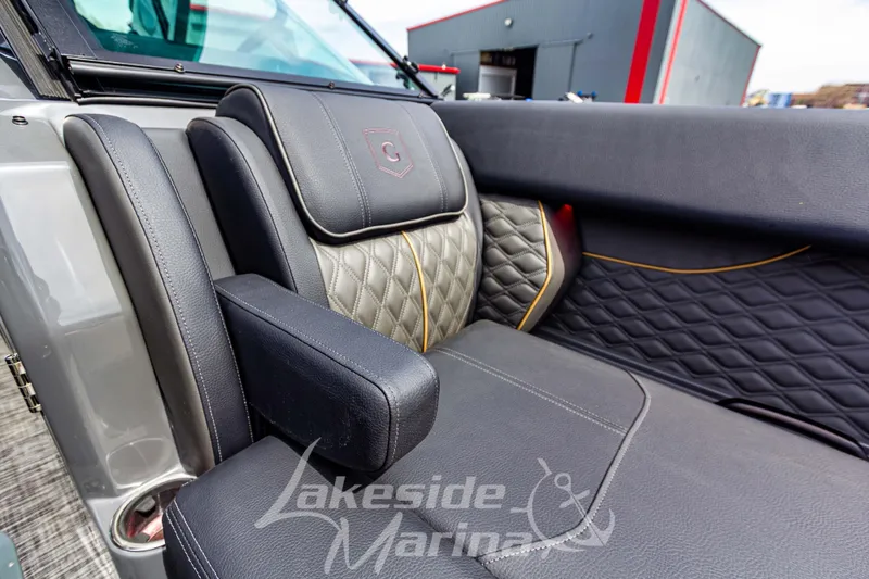 Slide: The Image of Luxurious seating on 2026 Godfrey Sanpan 2700 ULW Twin pontoon boat at Lakeside Marina. - 20