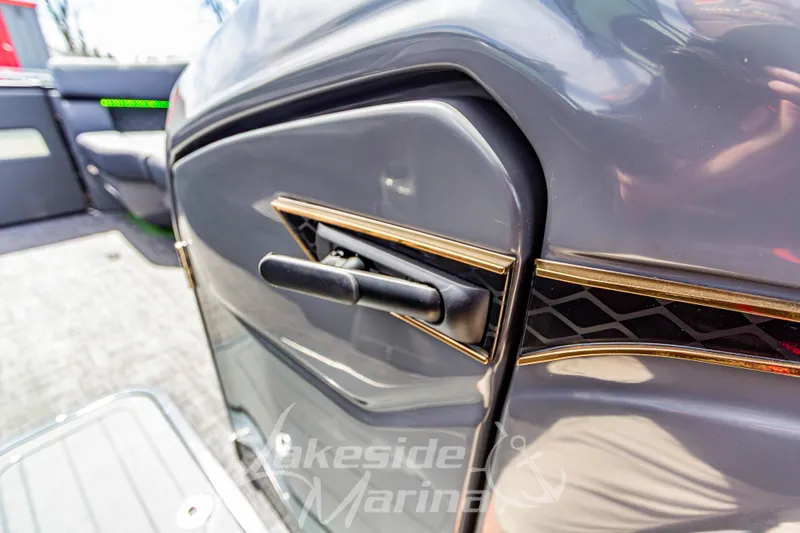 Slide: The Image of Close-up of 2026 Godfrey Sanpan 2700 ULW Twin boat interior with sleek design details. - 28