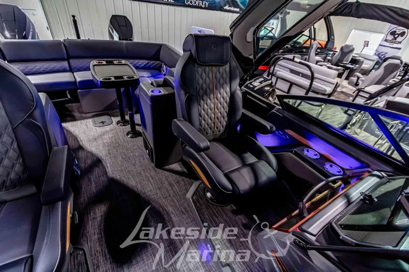 Slide: The Image of Luxurious interior of 2026 Godfrey Sanpan 2700 ULW Twin pontoon boat. - 59