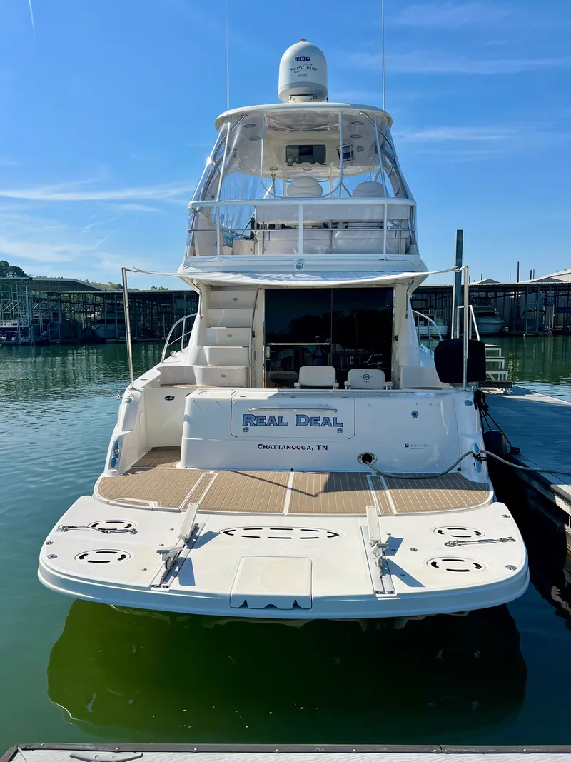 Slide: The Image of 2007 Sea Ray 52 Sedan Bridge yacht docked in Chattanooga. - 4