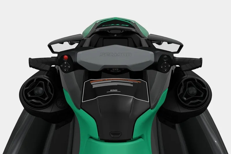 Slide: The Image of 2026 Sea-Doo GTI SE 130 dashboard, featuring ergonomic handlebars and modern controls. - 6