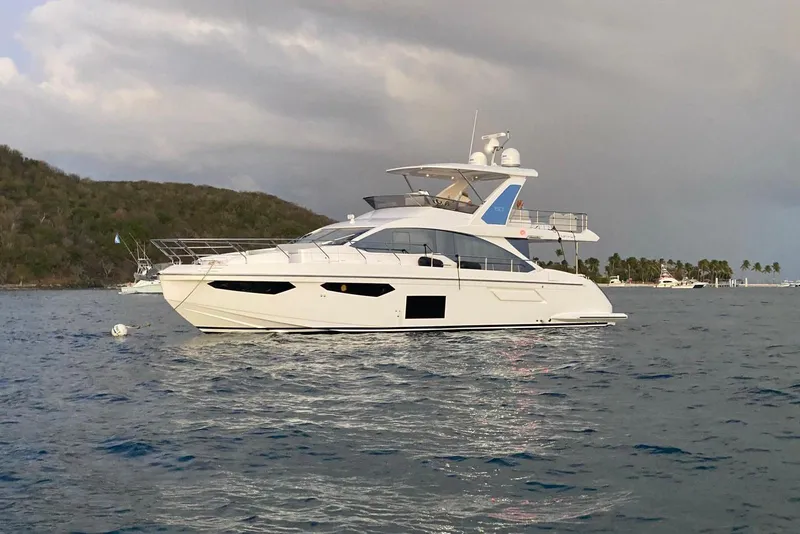 The Image of 2021 Azimut Fly 60 yacht on calm waters near a tropical island. - 0