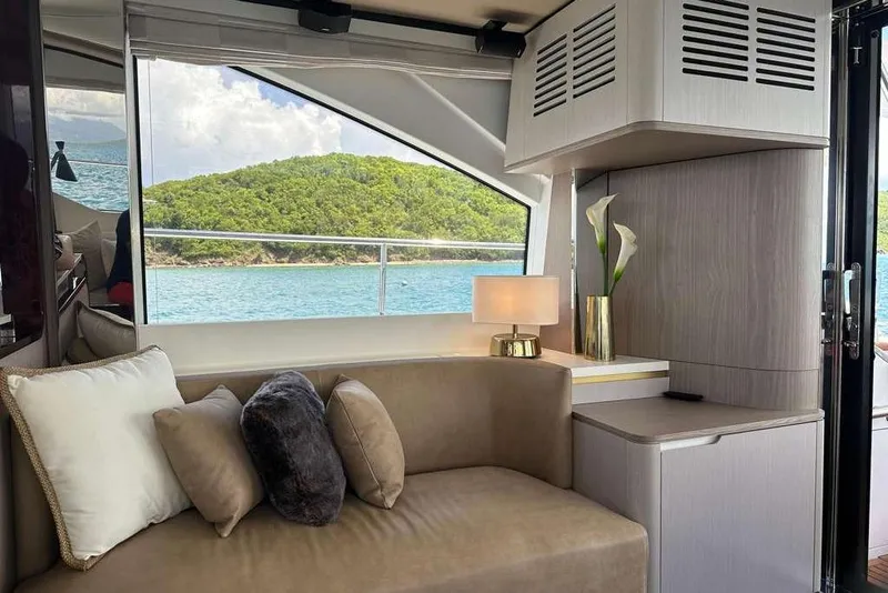 Slide: The Image of Luxurious interior of 2021 Azimut Fly 60 yacht with scenic ocean view. - 36