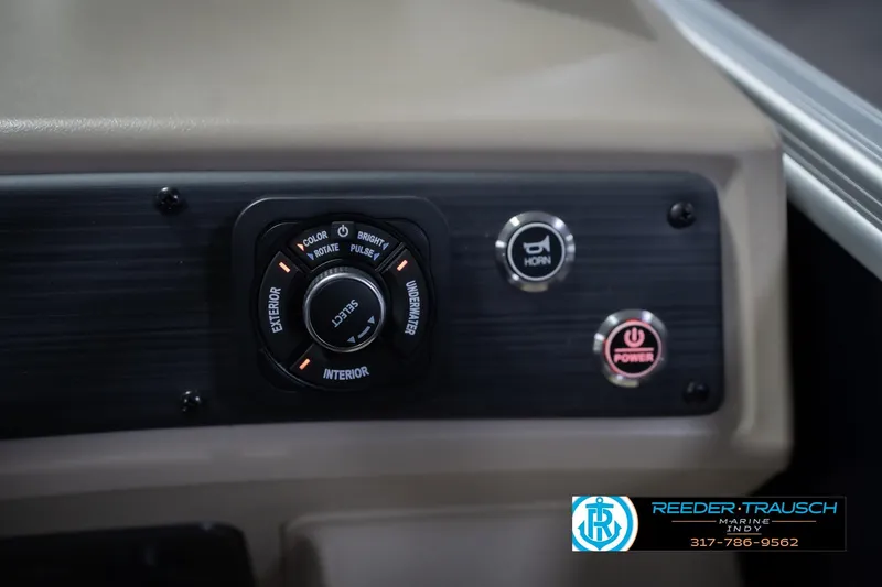 Slide: The Image of Control panel of 2026 Bennington 21 SLJ boat with lighting and horn buttons. - 34