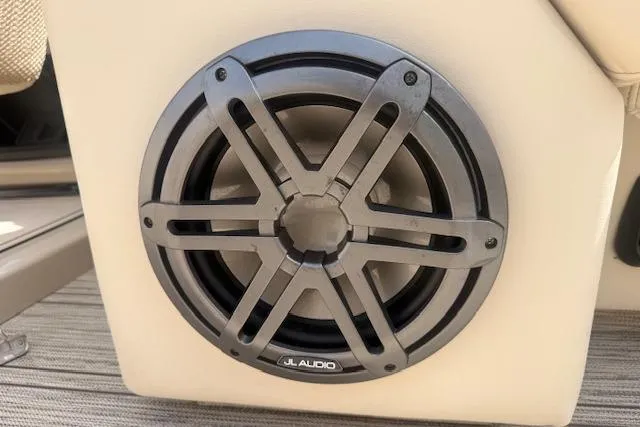 Slide: The Image of JL Audio speaker on 2021 Premier 250 Grand Majestic RF boat interior. - 23