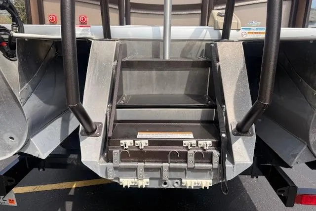 Slide: The Image of Rear view of 2021 Premier 250 Grand Majestic RF boat with ladder and engine mount. - 3
