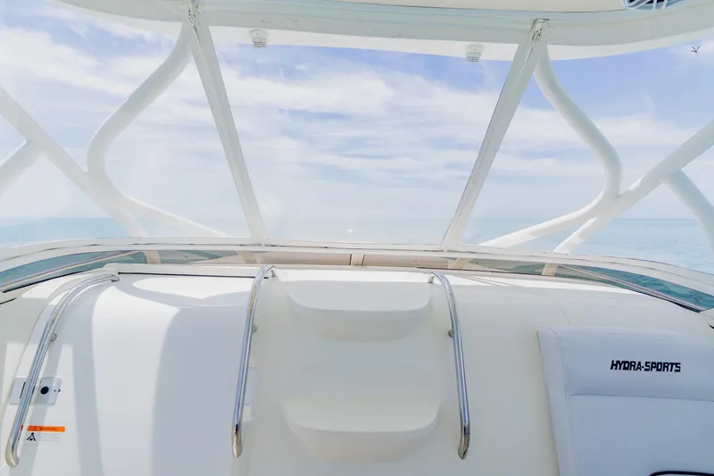 Slide: The Image of 2008 Hydra-Sports Vector 3500 VX boat interior with ocean view and clear sky. - 18