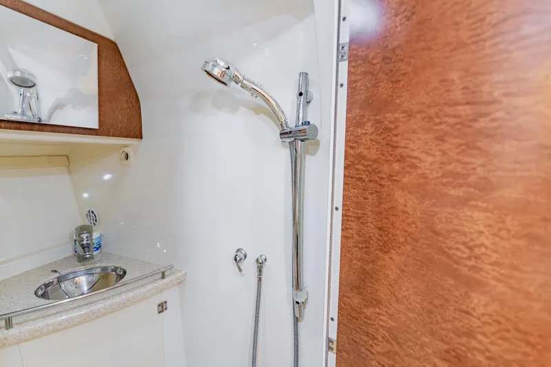 Slide: The Image of 2008 Hydra-Sports Vector 3500 VX boat bathroom with shower and sink. - 55