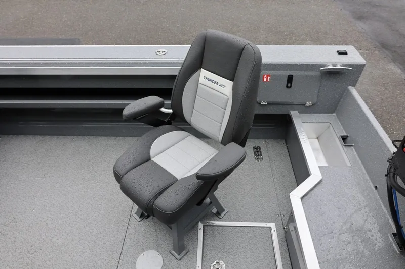 Slide: The Image of Captain's chair in 2026 Thunder Jet 229 Rush OT boat, featuring sleek design and comfort. - 20