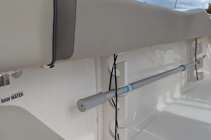 Slide: The Image of 2021 Key West 219 FS boat interior detail with raw water access. - 12