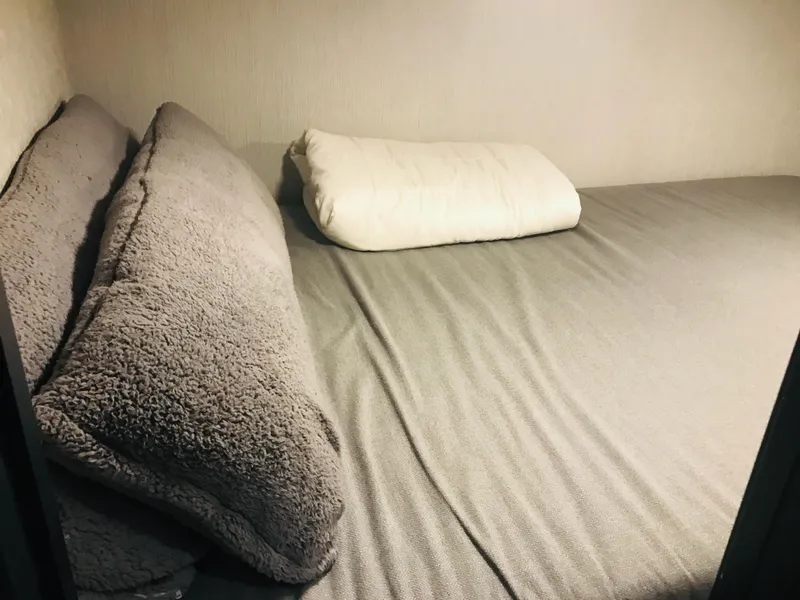 Slide: The Image of Cozy bed with gray and white pillows in Adonia Adonis Trip 3, 2018 model. - 14