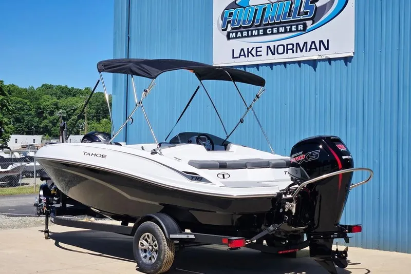 Slide: The Image of 2026 Tahoe T18 boat at Foothills Marine Center, Lake Norman. - 7