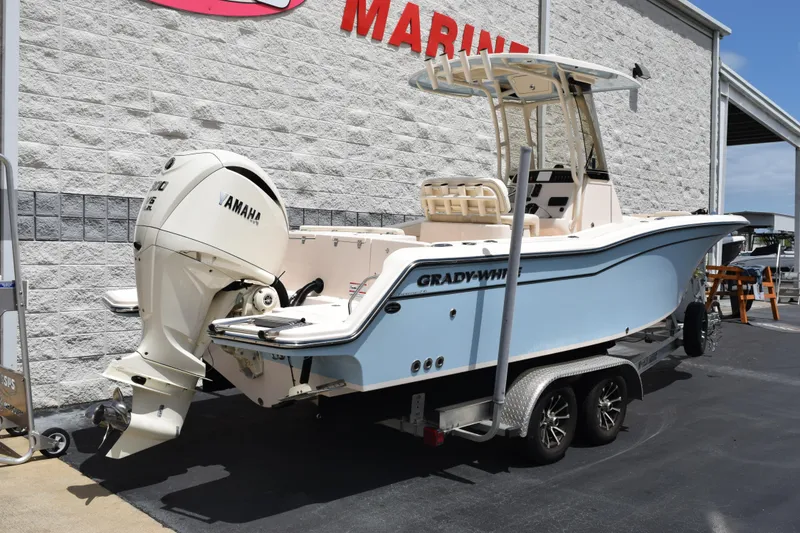 Slide: The Image of 2024 Grady-White Fisherman 236 boat with Yamaha engine on trailer. - 4