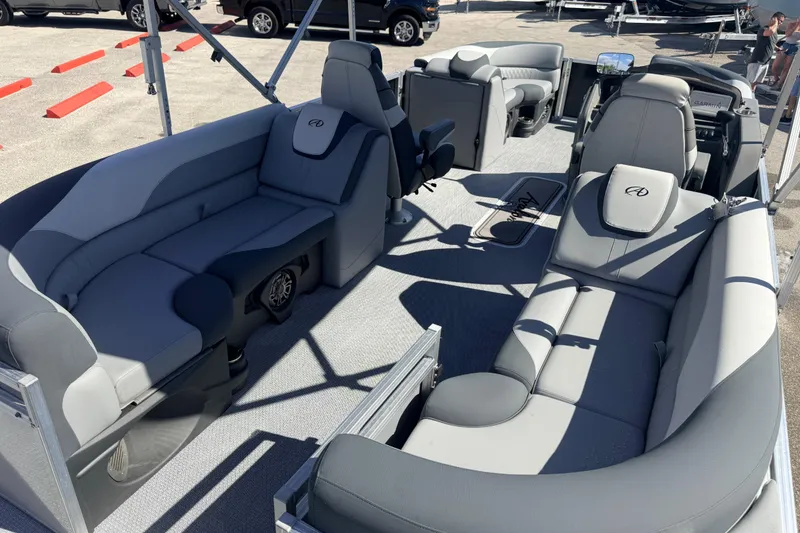 Slide: The Image of 2026 Avalon 2485 LSZ Quad Lounger Tri Toon boat interior with luxurious seating. - 6