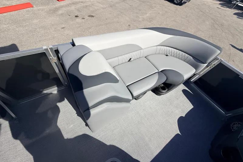 Slide: The Image of 2026 Avalon 2485 LSZ Quad Lounger interior with gray seating and spacious layout. - 9