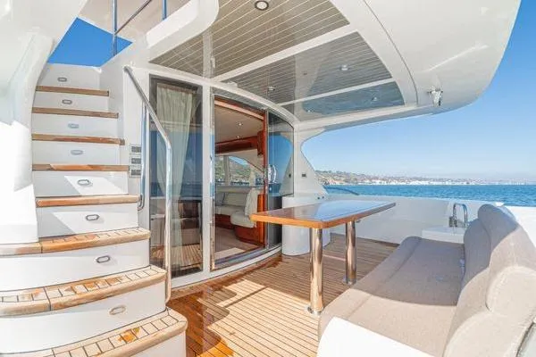 Slide: The Image of Luxurious 2023 Massimo Marine Sunbird yacht interior with elegant seating and ocean view. - 14