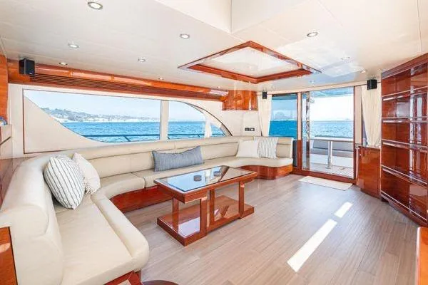 Slide: The Image of Luxurious 2023 Massimo Marine Sunbird yacht interior with elegant seating and ocean view. - 25