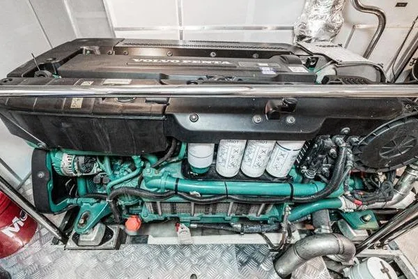 Slide: The Image of Engine of 2023 Massimo Marine Sunbird boat, showcasing intricate mechanical components. - 53