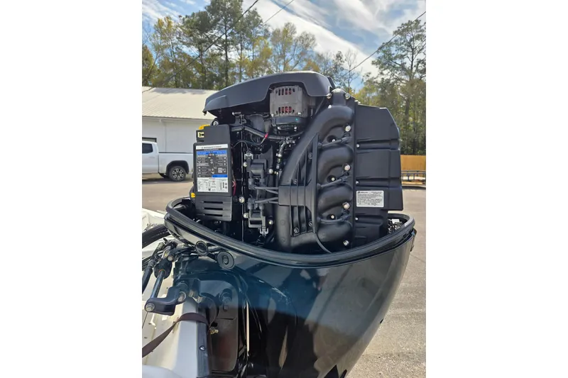 Slide: The Image of Outboard motor of a 2000 Boston Whaler 18 Dauntless, detailed view. - 7