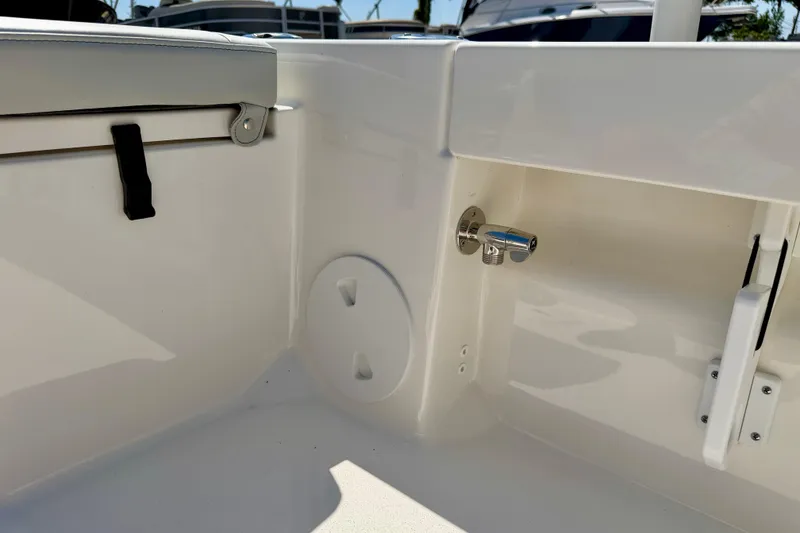 Slide: The Image of Interior view of 2026 Bay Rider 239 Bay boat, showcasing sleek design and fittings. - 41