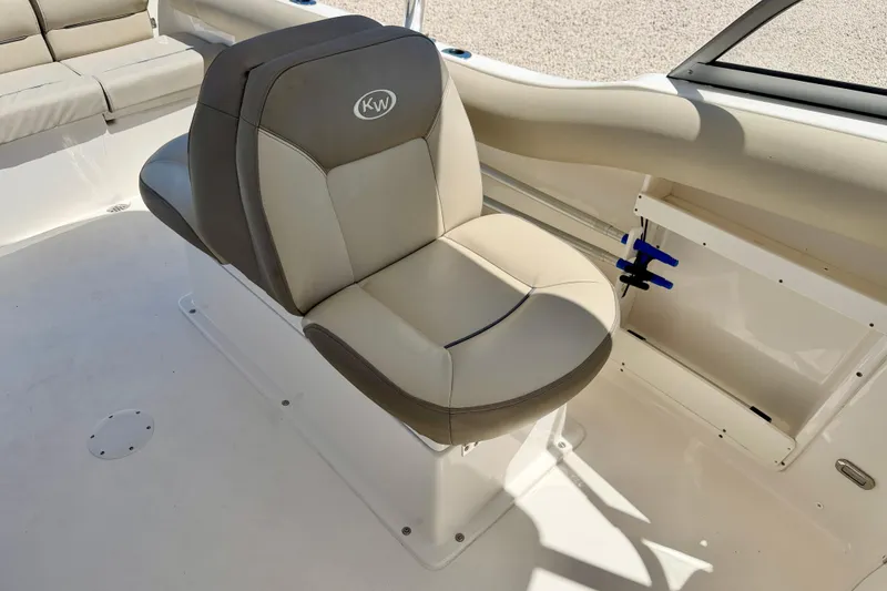 Slide: The Image of 2024 Key West 239 DFS boat interior with comfortable seating and sleek design. - 20