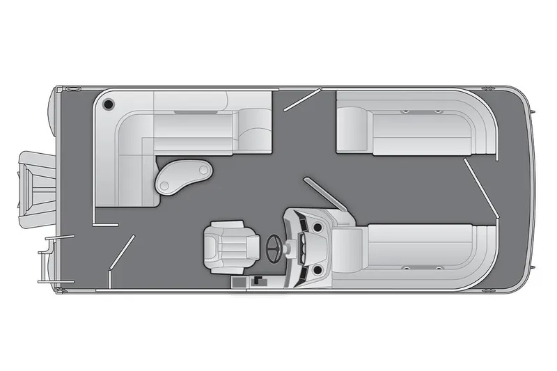 Slide: The Image of Manufacturer Provided Image: 2026 Bennington 18 S L-Bench pontoon boat floor plan with seating layout. - 4