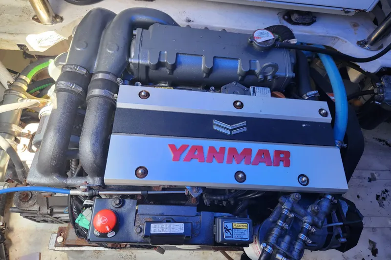 Slide: The Image of Yanmar engine in a 2021 Royal Cape Catamarans Majestic 570 catamaran. - 98