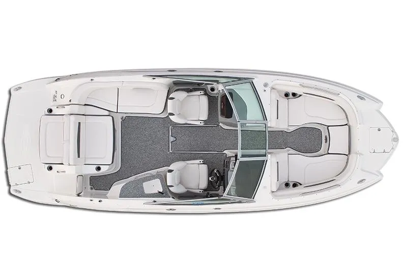 Slide: The Image of Manufacturer Provided Image: Top view of a 2014 Chaparral 244 Sunesta boat interior layout. - 10
