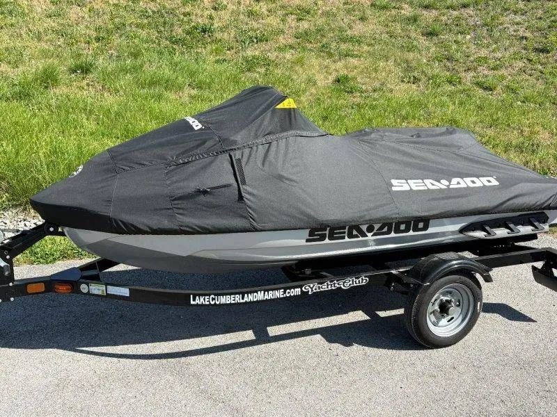 Slide: The Image of 2020 Sea-Doo GTX Limited 230 with cover on trailer. - 18