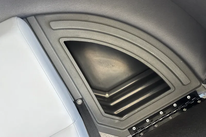 Slide: The Image of Storage compartment in 2026 Sun Tracker Party Barge 18 DLX pontoon boat. - 29