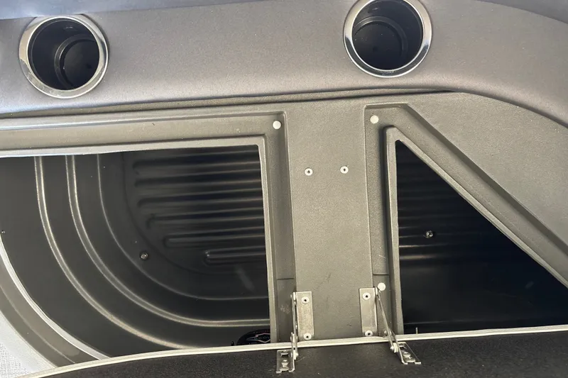Slide: The Image of Interior storage compartment of 2026 Sun Tracker Party Barge 18 DLX pontoon boat. - 31