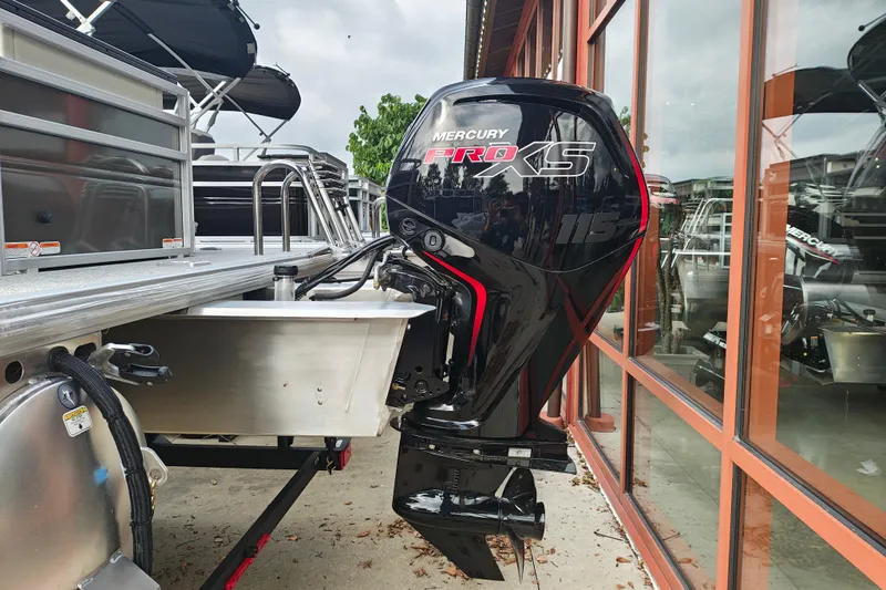 Slide: The Image of 2026 Sun Tracker Fishin' Barge 20 DLX with Mercury Pro XS 115 outboard motor. - 4