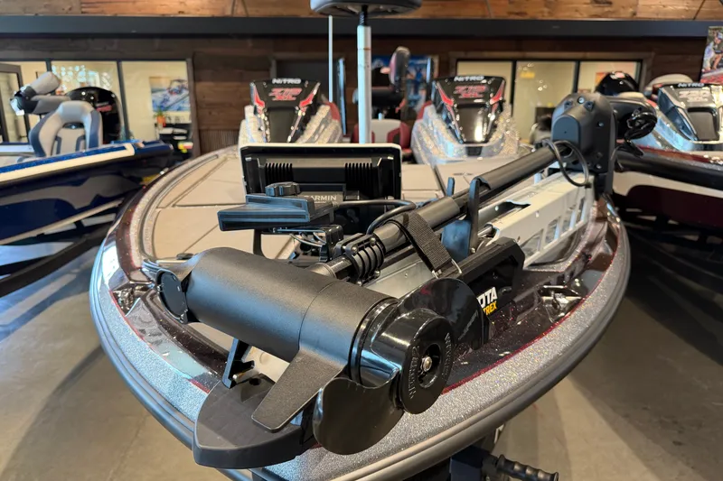 Slide: The Image of 2026 Nitro Z19 XL Pro boat with advanced Garmin navigation system and Minn Kota trolling motor. - 3