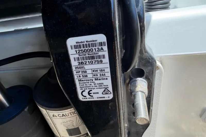 Slide: The Image of Label on a 2024 Jeanneau NC Sport 895, featuring Mercury Marine engine specifications. - 28