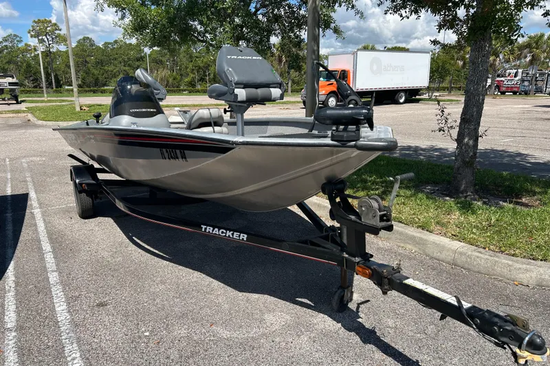 Slide: The Image of 2010 Tracker Pro Crappie 175 boat on trailer in parking lot. - 4