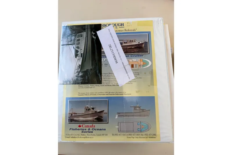 Slide: The Image of Brochure for 1998 Rosborough RF-246 Sedan Cruiser with images and contact details. This book contains detailed maintenance records. - 16